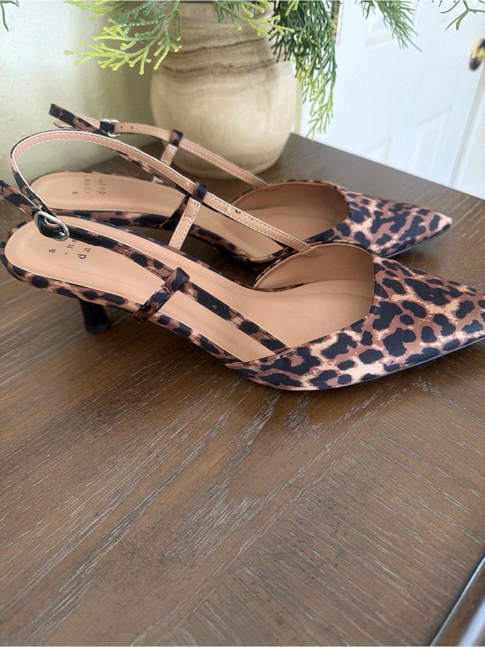 a new day Leopard-Print Pointed Slingback Flats - Brown/Black - Picture 2 of 2